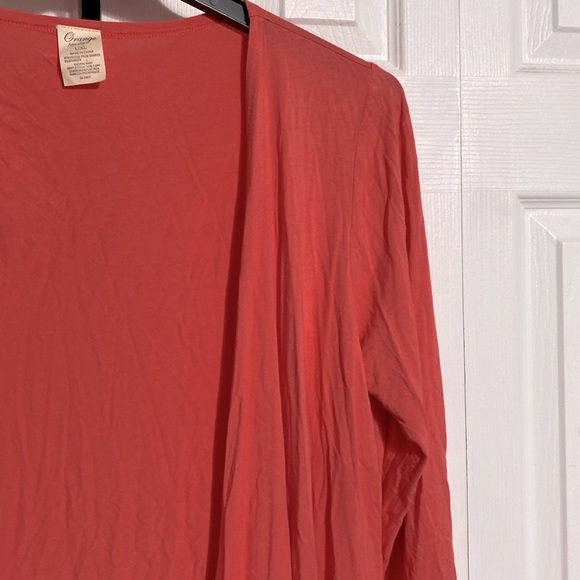 Orange lightweight knit open cardigan cover up Size L//XL - Picture 4 of 12